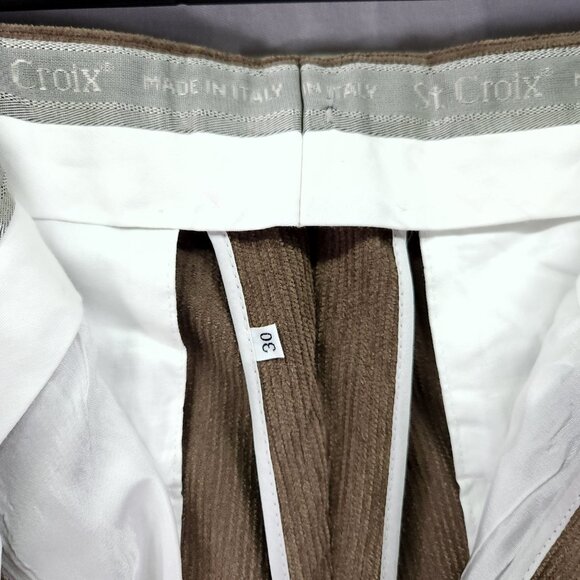 St. Croix Men's Pleated Textured Wool Blend Pants 30x27 Straight Cuff Leg - Picture 7 of 15